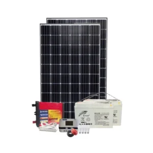 300W PWM Solar kit - With Original Ritar Batteries + 22" LED Colour TV + 4 Free Bulbs + Power Extension