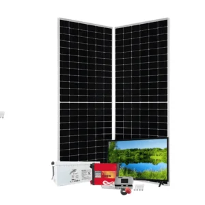 300W PWM Solar kit - With Original Ritar Batteries + 32" Colour TV + 4 Free Bulbs + Power Extension