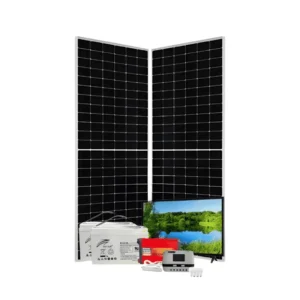 600w PWM Solar kit – With Original Ritar Batteries + 22″ LED Colour TV + 4 Free Bulbs + Power Extension